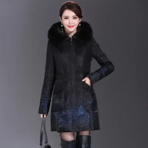 Shengyu Boya's New Mother's Clothing Middle-Aged and Elderly Mid-Length down Jacket Women's Jacket Thickeneded Grandma Jacket