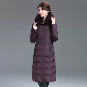 Shengyu Boya Thickeneded Middle-Aged and Elderly Mothers Over-The-Knee Long down Jacket Women's Jacket Slim Jacket New Style