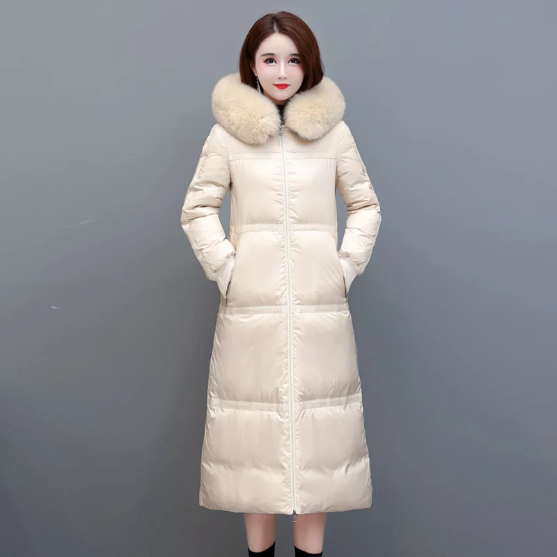 Shengyu Boya Mother's down Jacket Women's Jacket Long Over-The-Knee Winter New Thickeneded Warm Middle-Aged Jacket